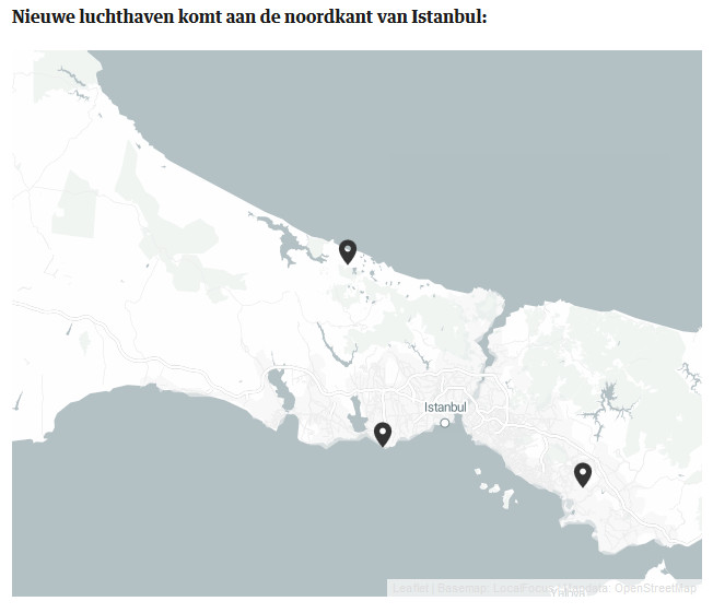 Istanbul heeft al twee vliegvelden. Het noordelijkste van de drie wordt het nieuwe mega-vliegveld.