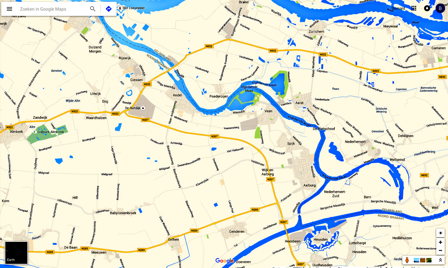 afgedamde maas