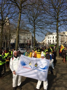 De demonstratie in Antwerpen tegen heropening van Doel en Tihange op 12 maart 2016