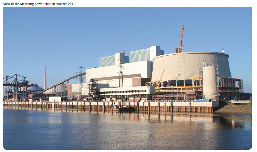 De kolencentrale van Vattenfall in Hamburg