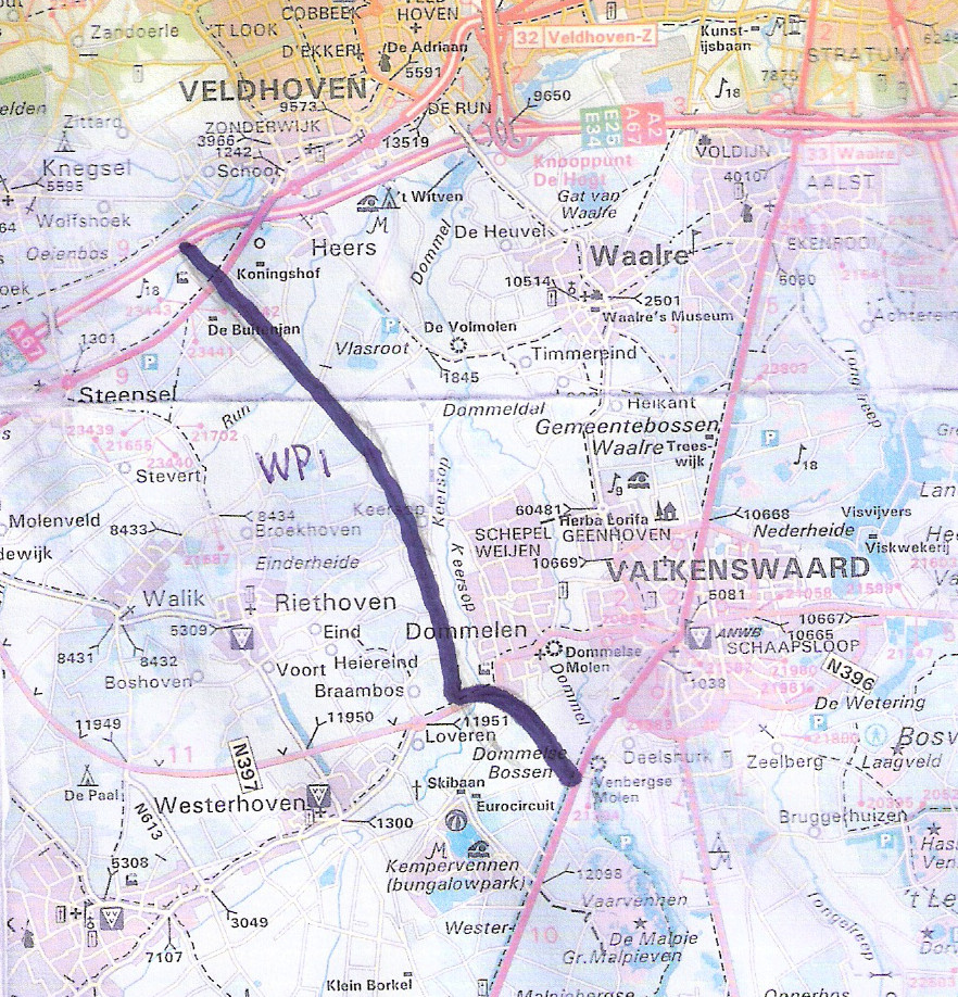 De blauwe lijn is het beoogde tracé van de Westparallel