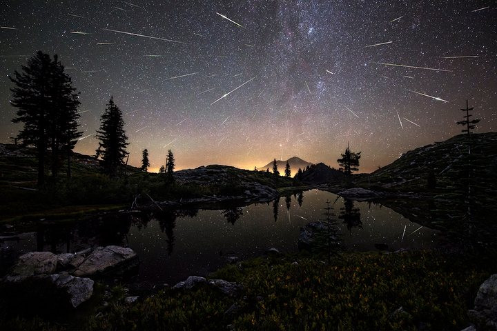 Meteorietenzwerm De Perseiden (13 augustus 2015, Californie)